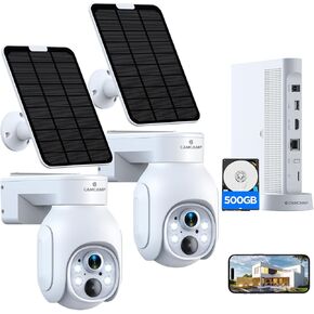 Security Cameras Wireless Outdoor, Solar Powered, Home Security System with 10CH NVR & 500GB HDD