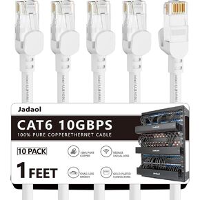 Jadaol Cat6 24AWG Round 1ft 10Pack