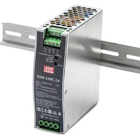 DDR-240C-24 240W DIN Rail DC DC Converter ، 24V 10A Output ، كفاءة عالية ، جهد إدخال واسع ، للأتمتة الصناعية ، والطاقة المتجددة ، والمزيد