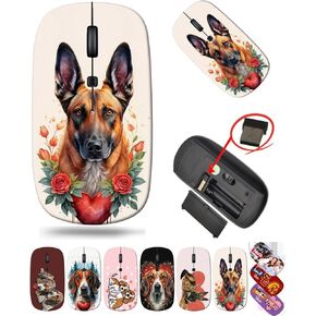 maizi Mac Mouse Wireless for Chromebook Laptop PC Notebook, Mac Mice Wireless MKADAU Bernese Mountain Dogs Lightweight 2.4G with USB Receiver American-Made