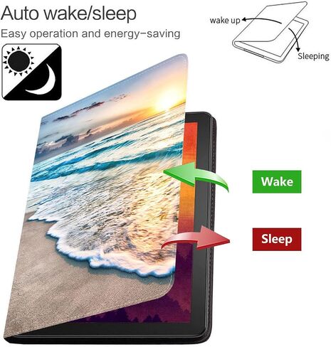 لصالح IPAD 10th Generation Case 2022 10.9 بوصة - غطاء ورق قابل للطي من الجلد النحيف مع النوم التلقائي/الاستيقاظ للجيل العاشر من الجيل 10.9 "2022 ، Sunset Beach in Kuwait
