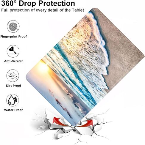لصالح IPAD 10th Generation Case 2022 10.9 بوصة - غطاء ورق قابل للطي من الجلد النحيف مع النوم التلقائي/الاستيقاظ للجيل العاشر من الجيل 10.9 "2022 ، Sunset Beach in Kuwait
