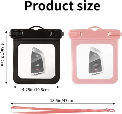 2 Pack Submersible Waterproof Wallet Dry Car Key Fob Case Bag,Swimming Surfing Water Sports Small Waterproof Pouch Holder for Money Door Ship Card Credit ID Card Driver Fishing License Cash Coins in Saudi Arabia