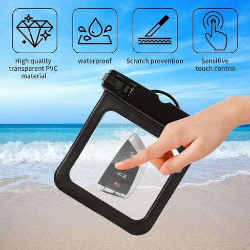 2 Pack Submersible Waterproof Wallet Dry Car Key Fob Case Bag,Swimming Surfing Water Sports Small Waterproof Pouch Holder for Money Door Ship Card Credit ID Card Driver Fishing License Cash Coins in Saudi Arabia