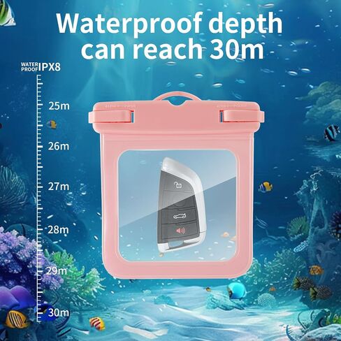 2 Pack Submersible Waterproof Wallet Dry Car Key Fob Case Bag,Swimming Surfing Water Sports Small Waterproof Pouch Holder for Money Door Ship Card Credit ID Card Driver Fishing License Cash Coins in Saudi Arabia