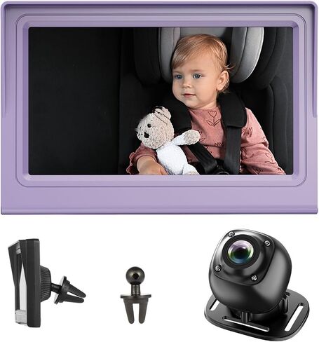 Baby Car Camera，4.3"HD Night Vision Function Car Mirror Display，360 Rotation Rear Facing Car Baby Monitor with Camera Night Vision，Wide Clear View，Easily Observe the Baby's Move in Saudi Arabia