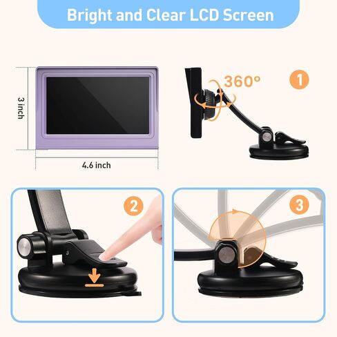 Baby Car Camera，4.3"HD Night Vision Function Car Mirror Display，360 Rotation Rear Facing Car Baby Monitor with Camera Night Vision，Wide Clear View，Easily Observe the Baby's Move in Saudi Arabia