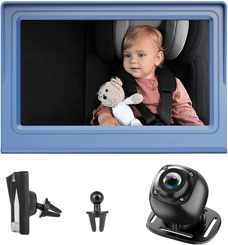 Baby Car Camera，4.3"HD Night Vision Function Car Mirror Display，360 Rotation Rear Facing Car Baby Monitor with Camera Night Vision，Wide Clear View，Easily Observe the Baby's Move in Saudi Arabia