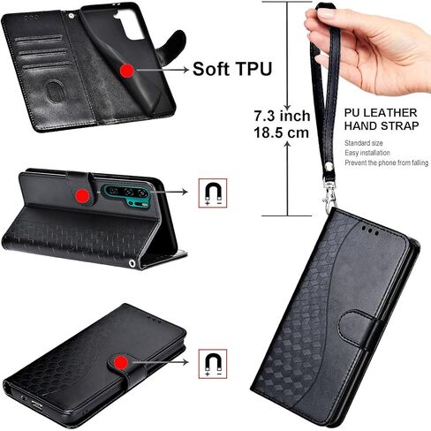 بالنسبة إلى Motorola Moto G Pure Wallet Case ، قم بغطاء غطاء الورقة مع ميزة حامل للنساء ، وحالة الهاتف الجلدية PU مناسبة ل Motorola Moto G Pure [Black] in Kuwait
