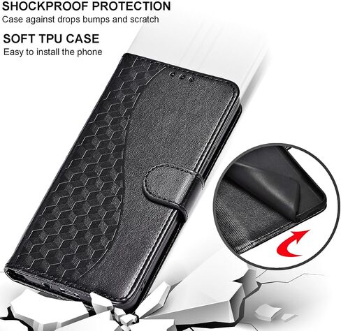 بالنسبة إلى Motorola Moto G Pure Wallet Case ، قم بغطاء غطاء الورقة مع ميزة حامل للنساء ، وحالة الهاتف الجلدية PU مناسبة ل Motorola Moto G Pure [Black] in Kuwait