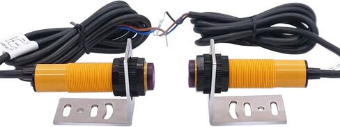 Taiss/ 1 Pair Photoelectric Sensor M18 Infrared Ray Through-Beam Reflection Optical Photoelectric Switch Sensor NPN NO 6-36VDC Proximity Switch Inductive Distance 5M with mounting Bracket E3F-5DN1 in Kuwait
