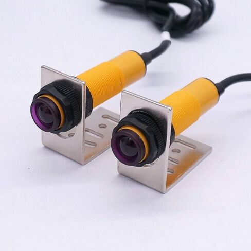 Taiss/ 1 Pair Photoelectric Sensor M18 Infrared Ray Through-Beam Reflection Optical Photoelectric Switch Sensor NPN NO 6-36VDC Proximity Switch Inductive Distance 5M with mounting Bracket E3F-5DN1 in Kuwait