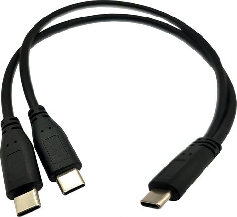 Qaoquda USB C Splitter Charge Cable,1 Feet USB Type C Male to 2 Dual USB Type C Male Y Splitter Extension Charging Cable(Only for Charging) (Type C Male to 2*Type C Male) in Saudi Arabia