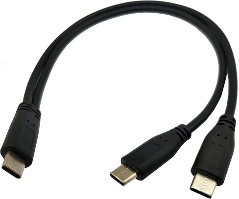 Qaoquda USB C Splitter Charge Cable,1 Feet USB Type C Male to 2 Dual USB Type C Male Y Splitter Extension Charging Cable(Only for Charging) (Type C Male to 2*Type C Male) in Saudi Arabia