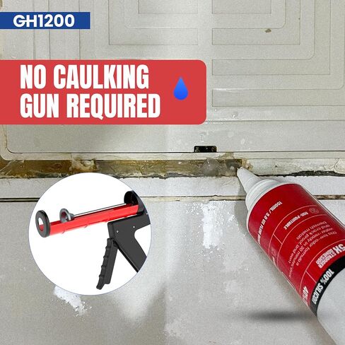 GH1200 18 مل × 8 قطع من السيليكون الشفاف المقاوم للماء والمطبخ والحمام - مقاوم للانكماش والتشقق - مناسب للجيب صغير الحجم للاستخدام الداخلي والخارجي - غراء السيليكون - السد القوي in Kuwait
