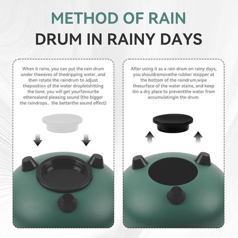 Rain Drum For Outside, Steel Tongue Drum 6 Inch 8 Notes, Tongue Drum with Mallets for Musical Education Entertainment Gifts (Green) in Kuwait