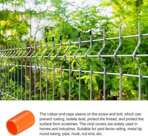 Screw Thread Protector Cover Rubber End Caps, [for Screw, Bolt] - 5/16"(8mm) ID/Orange/50pcs in Saudi Arabia