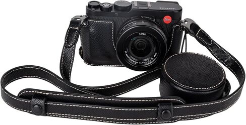 Protective Camera Case Kit for Leica D-LUX8 Camera,for Leica DLUX8 Half Case D-LUX 8 Camera Cover with Front Lens Cap with Shoulder Strap-Black in Saudi Arabia