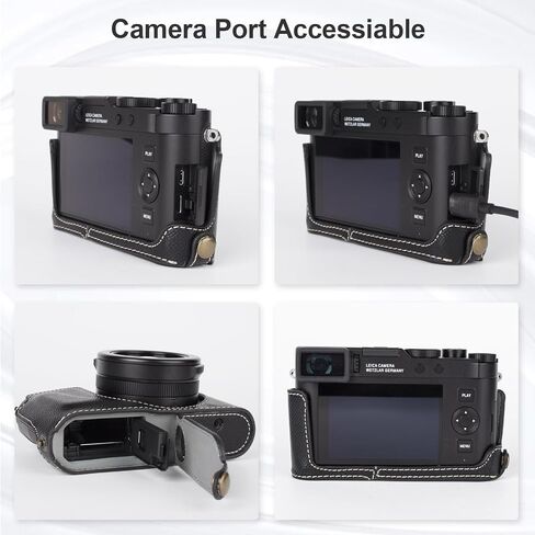 Protective Camera Case Kit for Leica D-LUX8 Camera,for Leica DLUX8 Half Case D-LUX 8 Camera Cover with Front Lens Cap with Shoulder Strap-Black in Saudi Arabia
