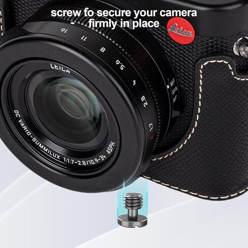 Protective Camera Case Kit for Leica D-LUX8 Camera,for Leica DLUX8 Half Case D-LUX 8 Camera Cover with Front Lens Cap with Shoulder Strap-Black in Saudi Arabia