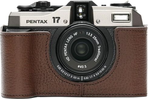 لحالة Pentax 17 ، غطاء حقيبة حقيقية من الجلد المصنوع يدويًا لكاميرا Pentax 17 مع حزام يدوي (القهوة) in Kuwait