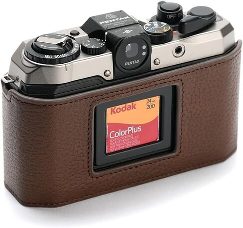 لحالة Pentax 17 ، غطاء حقيبة حقيقية من الجلد المصنوع يدويًا لكاميرا Pentax 17 مع حزام يدوي (القهوة) in Kuwait