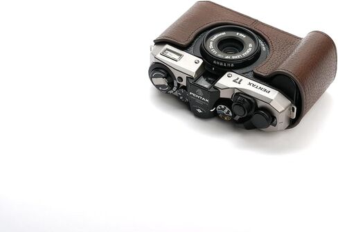 لحالة Pentax 17 ، غطاء حقيبة حقيقية من الجلد المصنوع يدويًا لكاميرا Pentax 17 مع حزام يدوي (القهوة) in Kuwait