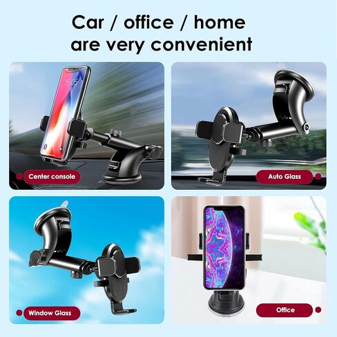 Dash Mount Phone Holder, Black, Compatible with All 4-7 inch Smartphones and Note Series, Easy DIY Installation, Stability and Reliability in Saudi Arabia