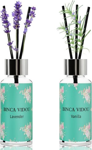 Binca Vidou Reed Diffuser Set of 3, Lavender Rose Vanilla Oil Reed Diffusers for Bedroom Living Room Office Aromatherapy Oil Reed Diffuser 35ml/1.18oz x 3 in Saudi Arabia