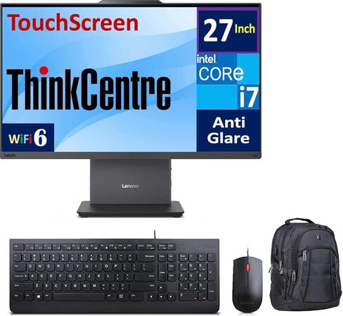 Lenovo ThinkCentre Neo 50a Gen 5 Business All-in-One 27" Touchscreen FHD Display (Intel i7-13620H, 32GB DDR5, 256GB PCIe SSD, Intel UHD, WiFi 6, Webcam, Bluetooth 5.3, Win 11 Home) w/Premium Backpack in Saudi Arabia