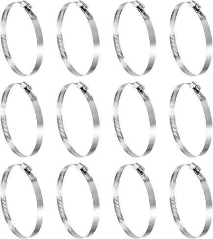 uxcell 24 Pcs Hose Clamps, Stainless Steel 3/4"- 1-1/8"(19-29mm) Adjustable Worm Gear Drive Hose Clamps Pipe Clamp for Plumbing Dishwasher Automotive Washing Machine, Silver in Saudi Arabia