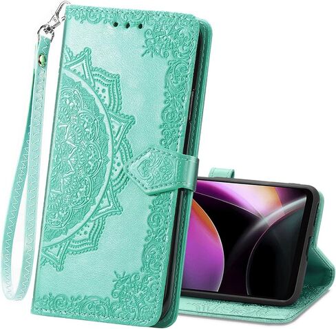 for Motorola Moto G Power 5G 2025 Phone Case Wallet,Women Men Mandala Flowers Embossed PU Leather Kickstand Card Holder Slots Wrist Strap Magnetic Flip Cover Purse for Moto G Power 2025 Purple in Kuwait