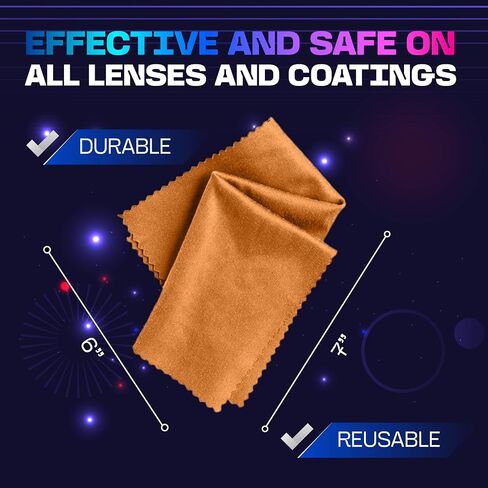 مجموعة رذاذ منظف عدسات جل النظارات من ULTRAVUE - زجاجة رذاذ لتنظيف النظارات بحجم 2 × 8 أونصة و1 × 2 أونصة + قطعتين من القماش من الألياف الدقيقة للتنظيف - آمنة لجميع العدسات (متضمنة مغلفة بطبقة AR) in Kuwait