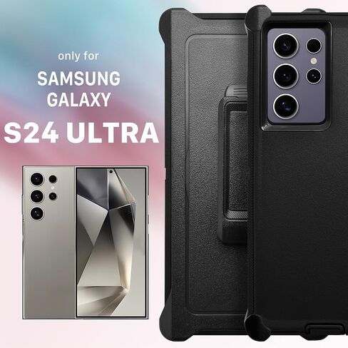 Galaxy S24 Ultra Case (6.8"), Heavy Duty Military Grade Full Body Protective Case Shockproof/Drop/Dust Proof 3-Layer Protective Durable Cover for Samsung Galaxy S24 Ultra 2024 Release Blue in Kuwait