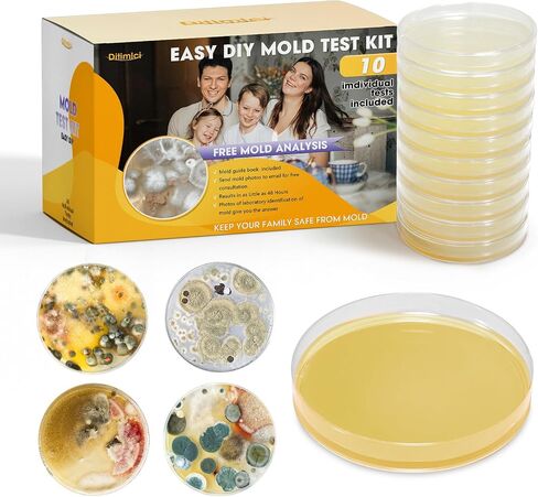 Mold Test Kit for Home with Free Lab Analysis - 5 Simple Detection Tests DIY at Home Mold Air Tester - Test HVAC System,Surface Mold for Home Indoor & Outdoor Air Quality Mold Testing Kits Detector in Kuwait