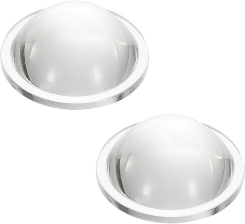 PATIKIL Diameter 50mm Flat Convex Lens, 2 Pcs Height 22mm High Borosilicate Glass LED Optical Convex Condenser Lens with Edge for Flashlight Car Bike Head Lamp Spotlight, Clear 3mm in Saudi Arabia