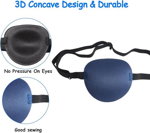 RIKEYO 6PCS Eye Patch, Adjustable Soft Eye Patches for Adults and Kids,Medical Eyepatch,Amblyopia Lazy Eye Patches for Left or Right Eyes, 6 Colors in Kuwait