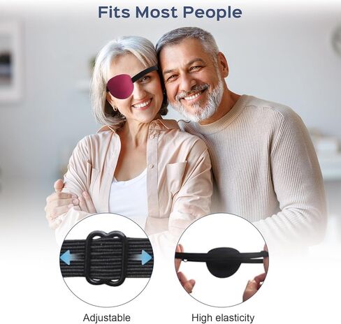 RIKEYO 6PCS Eye Patch, Adjustable Soft Eye Patches for Adults and Kids,Medical Eyepatch,Amblyopia Lazy Eye Patches for Left or Right Eyes, 6 Colors in Kuwait