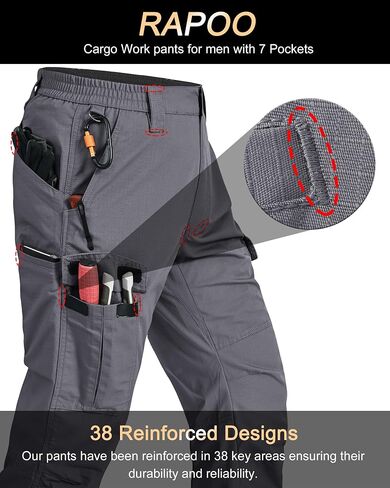 Mens Cargo Pants Ripstop Water Resistant Breathable Tactical Hiking Pants with 7 Pockets in Kuwait
