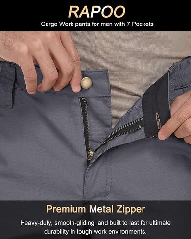 Mens Cargo Pants Ripstop Water Resistant Breathable Tactical Hiking Pants with 7 Pockets in Kuwait
