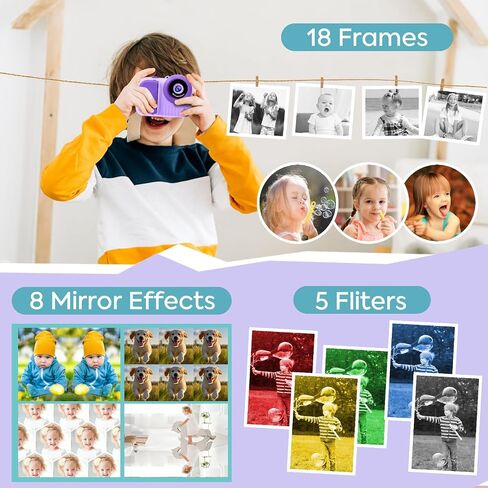 Kids Camera Instant Print 3.5 Inch, Instant Print Camera for Kids Print Photos, Toddler Kids Instant Print Digital Camera, 4 5 6 7 8 9 10 11 12 Year Old Girls Birthday Gift, Boy Girl Toys Age 3-12 in Saudi Arabia