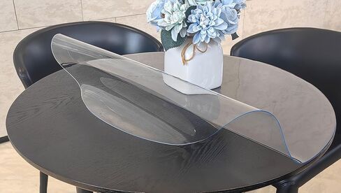 Clear Round Table Cover, 36 Inch Round Plastic Table Protector, 2mm Thick Waterproof PVC Tablecloth, Vinyl Circle Table Top Protector for Coffee Table, Dining Room Table in Saudi Arabia