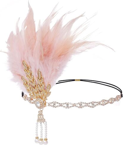 choyaxo Flapper Headband Roaring 20s Headpiece Great Gatsby Headpiece for Women in Kuwait