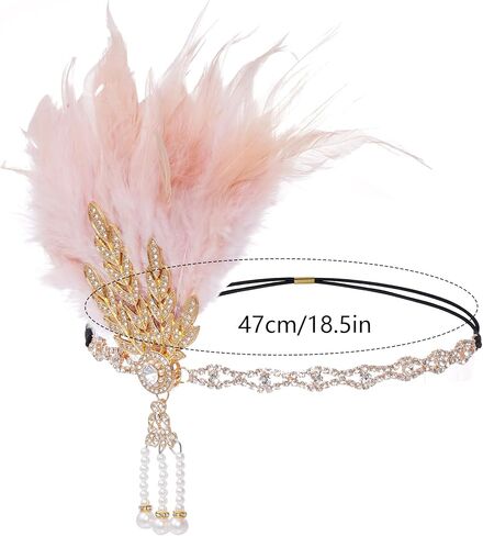 choyaxo Flapper Headband Roaring 20s Headpiece Great Gatsby Headpiece for Women in Kuwait