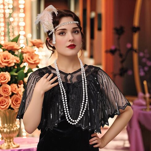 choyaxo Flapper Headband Roaring 20s Headpiece Great Gatsby Headpiece for Women in Kuwait