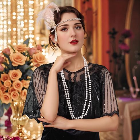 choyaxo Flapper Headband Roaring 20s Headpiece Great Gatsby Headpiece for Women in Kuwait