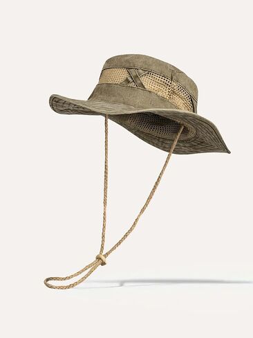 Mosquito Head Net Hat - Unisex Denim Washed Bucket Hat Classic Wide Brim Fisherman Hat with Detachable Mesh Foldable Sun Hat in Saudi Arabia
