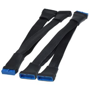 2Pcs USB 3.0 Header Splitter Extension Cable, 19/20 Pin 1 to 2 Y Internal Hub Splitter, Internal Adapter DIY-Cable for Motherboard (5.9 inch)