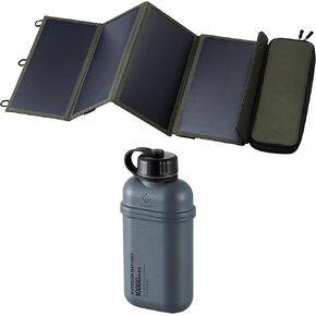 ELECOM NESTOUT 4-Panel Solar Panel Charger + 10000mAh Outdoor Power Bank (Gray)