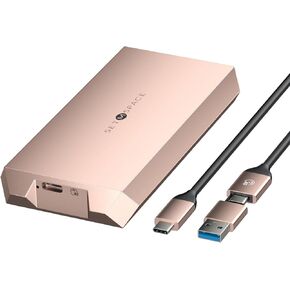 NVME Enclosure 40 Gbps ['Tough Guy' Quality] M.2 Enclosure Compatible with Thunderbolt 3/4&USB4, Screw Fixed Solid Aluminium Alloy SETMSPACE SSD Enclosure with USBC/A Cable for M-Key PCIe NVME 2280